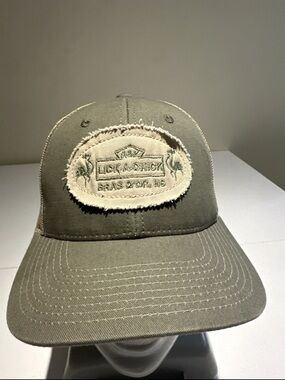 Olive Green Distressed Patch Baseball Cap